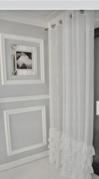 FIRANA GOTOWA DOLLY ZASŁONY FALBANY BIAŁE 145X250 KÓŁKA PRZELOTKI WOAL