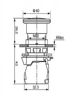 ПУГОВИЦА ГРИБНАЯ КРАСНАЯ VCX XB5-AS543 2NO