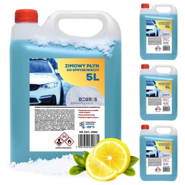 PŁYN DO SPRYSKIWACZY ZIMOWY 5L -22 ZAPACHOWY TYLKO FAKTURA FIRMA 4X5L 20L