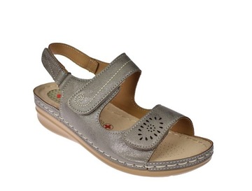 САНДАЛИИ ЖЕНСКИЕ ДЛЯ БОЛЬНЫХ ПЯТОК ВСТАВКИ ОТ ПЯТОЧНОЙ Шпоры 3015 ГР размер 39