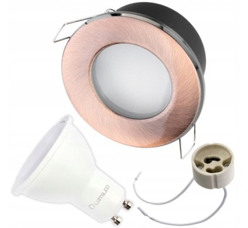 Oprawa HALOGENOWA Hermetyczna Sufitowa PODBITKA + Żarówka LED GU10 6W