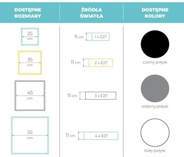 Потолочный светодиодный светильник NAMCO 35 White Square E27