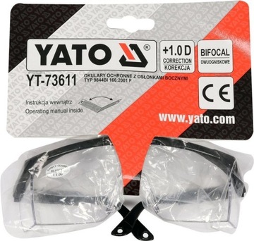 YATO ЗАЩИТНЫЕ ОЧКИ КОРРЕКЦИОННО-РАБОТАЮЩИЕ ОЧКИ +1