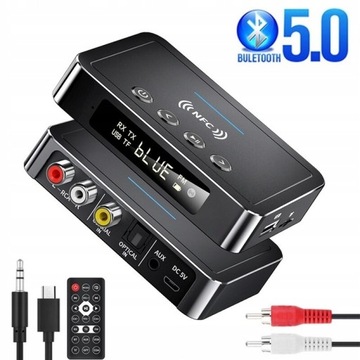 ADAPTER BLUETOOTH DO WIEŻY HiFi AUX CHINCH JACK ODBIORNIK NADAJNIK 5.0 NFC