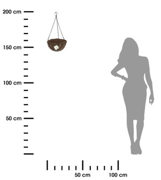 Подвесная подставка для цветов Корзина с кокосом 30 см Подвесной вазон Балкон Терраса