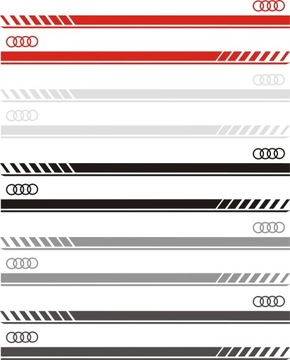 AUDI Uniwersalne Pasy 180cm Naklejki Tuning