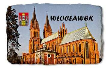 WŁOCŁAWEK KATEDRA magnes na lodówkę kamień 924