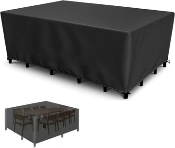 Czarny POKROWIEC NA MEBLE OGRODOWE 126x126x74 InnoTech Oxford 420D