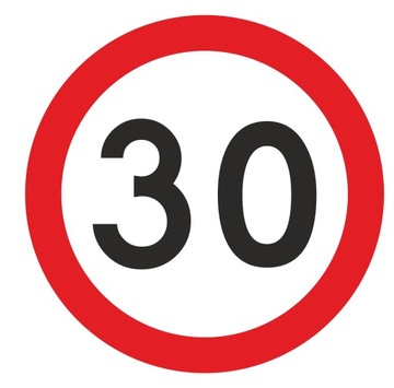 Znak Drogowy Ograniczenie prędkości 30 km/h, 40cm