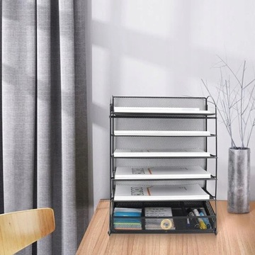 Практичный и элегантный органайзер для документов, сортировщик, 5 полок + ящик.