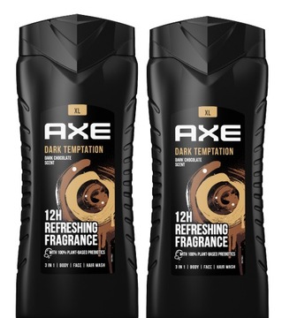 Axe Dark Temptation Intensywny Żel pod Prysznic 2x 400ml Kuszące Zmysły