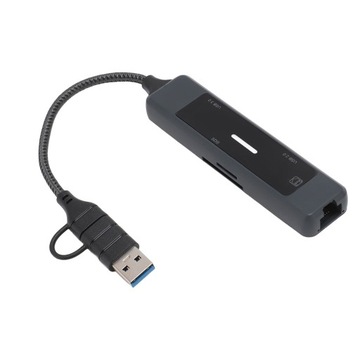 Hub USB 5 w 1 typu C Hub obsługa adaptera USB3.0 USB2.0 100 mb/s RJ45 SQ