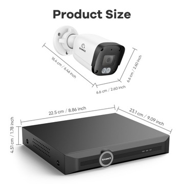 Sannce 5MP Night Vision Security Smart POE набор сетевых камер IP67 8pcs