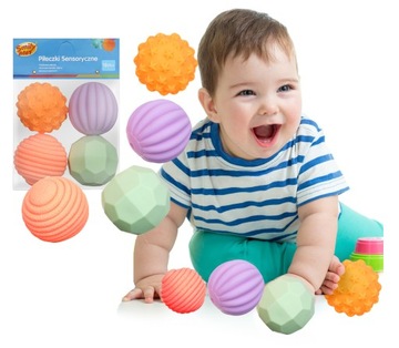 SMILY PLAY Piłki piłeczki sensoryczne 4 edukacyjne
