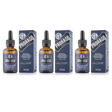 Proraso Azur Lime Beard olejek 3x 30 ml profesjonalny do brody