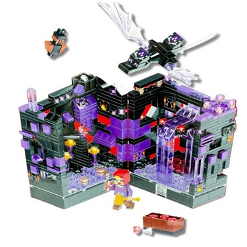 Minecraft MYWORLD БЛОКИРУЕТ АТАКУ ДРАКОНА НА ФИОЛЕТОВУЮ КРЕПОСТЬ LED 511 шт.