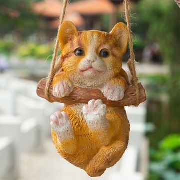 Подвесные качели, статуя кошки, садовая фигурка, висящая