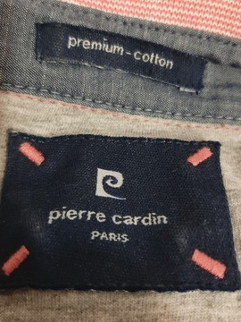 KOSZULKA L M PIERRE CARDIN PARIS BAWEŁNA LOGO GUZIKI T SHIRT BLUZKA MĘSKA +