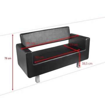 GABBIANO SOFA DO POCZEKALNI TURYN CZARNA TNS