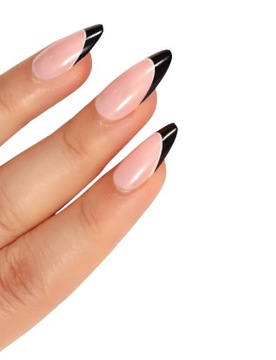 НАКЛЕЙКИ ДЛЯ ИСКУССТВЕННЫХ НОГТЕЙ САМОКЛЕЯЩИЕСЯ УЗОРЫ 24 ШТ. ЧЕРНЫЙ ФРАНЦУЗСКИЙ МИНДАЛЬ