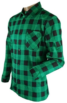 KOSZULA FLANELOWA Robocza 100% BAWEŁNA męska BHP ZIELONA KRATA rozmiar XL
