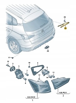 TŘETÍ SVĚTLO STOP STOPU SEAT OE 6F9945097B