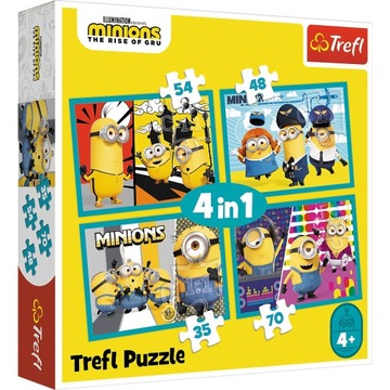 Puzzle 4w1 WESOŁY ŚWIAT MINIONKÓW 34339