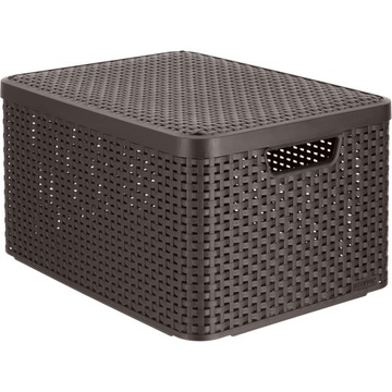 Корзина Curver Rattan Style L с крышкой, темно-коричневый