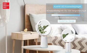 Косметическое зеркало Auxmir, двустороннее, 360°, 10-кратное увеличение