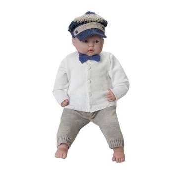Sweter sweterek biały bawełniany 68cm CHRZEST