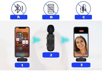 2 БЕСПРОВОДНЫХ МИКРОФОНА ДЛЯ IPHONE + ЧЕХОЛ