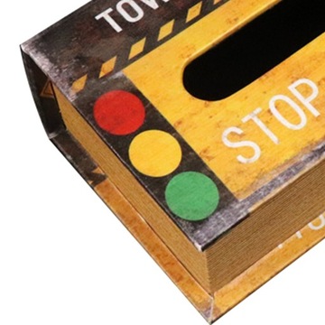 Ретро прямоугольная крышка коробки для салфеток Деревянная лицевая бумага Светофор