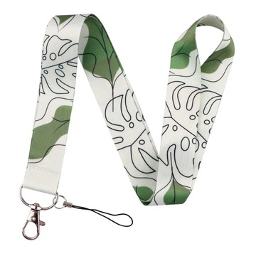 Green Leaf Simple Credential Holder Lanyards for Key ID Card Gym Phone