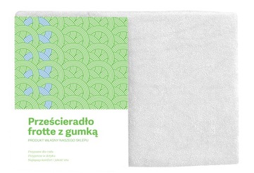 PRZEŚCIERADŁO FROTTE Z GUMKĄ 160X200 BIEL MATOWE BIAŁE GRUBE