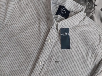 Hollister by Abercrombie - Short-Sleeve Striped Oxford Shirt - L -