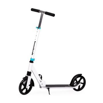 Duża składana hulajnoga miejska 95-105 cm Bauerkraft dwukołowa biała