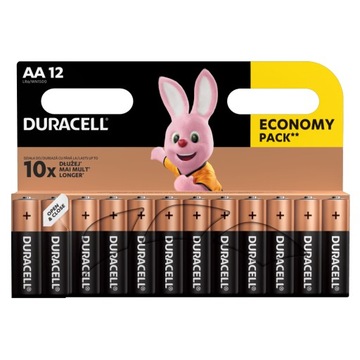 Комплект батареек Duracell: 24 шт. 12 ААА + 12 АА.