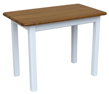 STÓŁ DREWNIANY 80x60 STOLIK KUCHENNY DWA KOLORY BIAŁY+DĄB