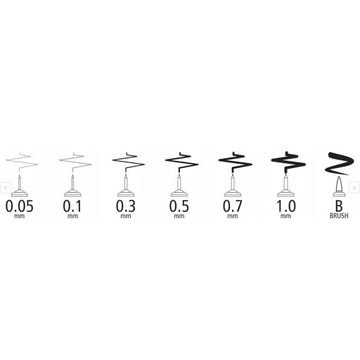 РУЧКИ ДЛЯ ЭСКИЗОВ 7 размеров ХУДОЖНИК