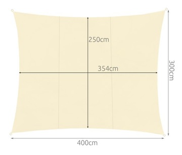 Теневой парус 4х3м - бежевый Gardlov 23144