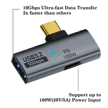 Адаптер типа C к USB мощностью 100 Вт. Быстрая передача данных. Профессиональное видео