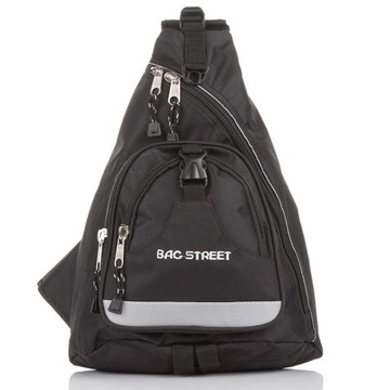 Czarny Plecak Szkolny na Jedno Ramię Bag Street