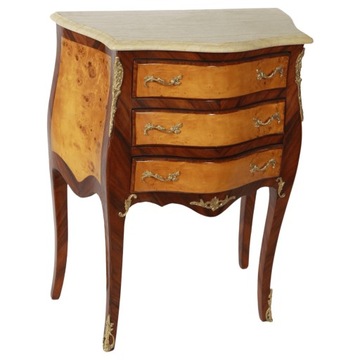 Elegancka Komoda Drewno i Marmur 3 Szuflady
