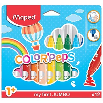PIERWSZE FLAMASTRY JUMBO COLORPEPS 12kol mazaki