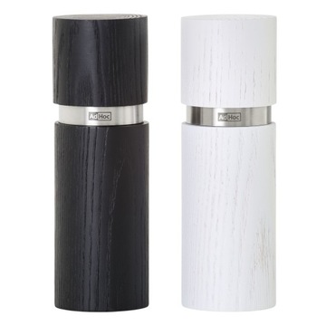 Młynek do Pieprzu SOLI 2 szt Ręczny AdHoc TEXTURA biało czarny 15 cm