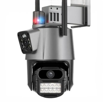 СОВРЕМЕННАЯ IP-КАМЕРА НАРУЖНАЯ СИГНАЛИЗАЦИЯ 8 Мп WIFI 3 в 1 2 ICSEE ZOOM 4 объектива