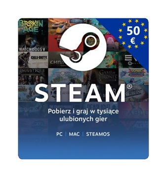 STEAM 50 € Euro / Karta podarunkowa, Wallet Konto