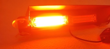 Оранжевый стробоскоп COB 12В для стекла, 6 светодиодов