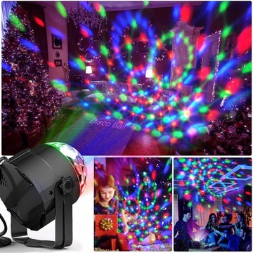 ПРОЕКТОР DISCO BALL, СВЕТОДИОДНЫЙ ОТРАЖАТЕЛЬ RGB