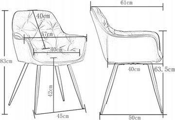 Jymtom Velvet Chair 2 PCS Grey